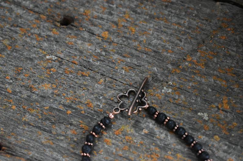 Copper Arrow & Lava Diffuser Bracelet