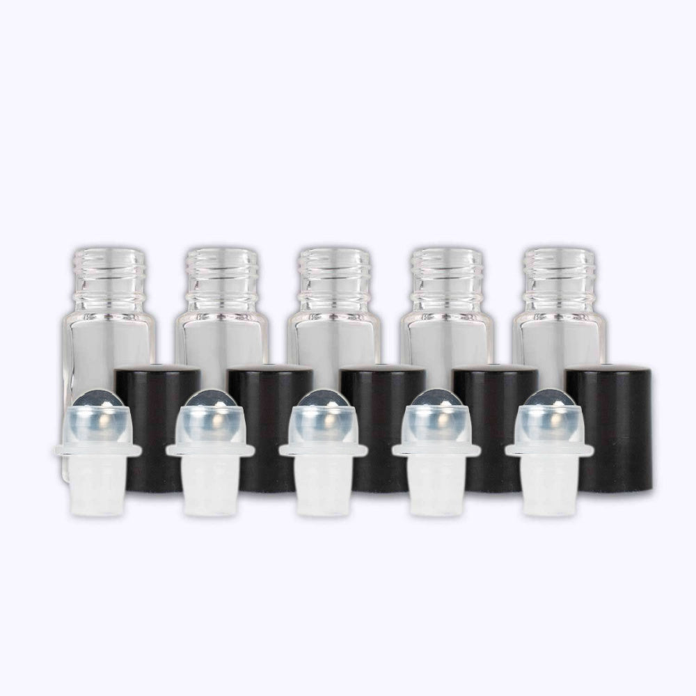 5 ml Clear Glass Roller Bottles (Pack of 10)