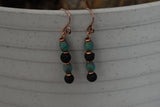 Turquoise Picasso Tri Cut Oval Earrings