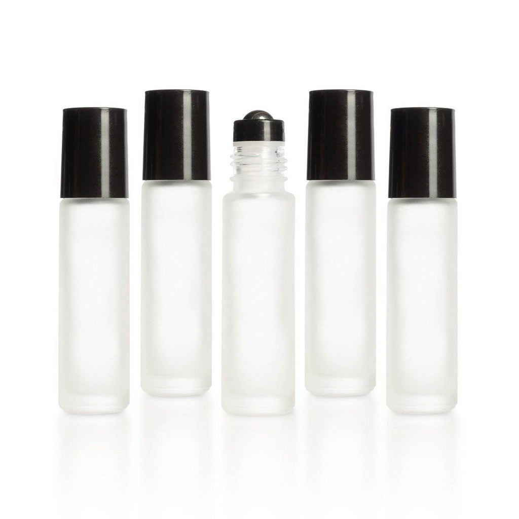 10 ml White Frosted Bottles with Leak Guard™ Rollers (Pack of 5) - Your Oil Tools